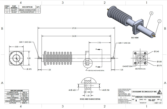 Epoxy Transformer Bushing 90-327