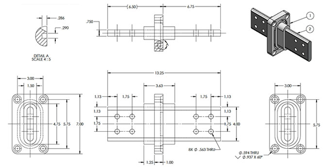 Transformer Bushing Part Dimensions - 90-339