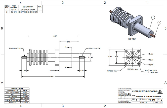 Epoxy Transformer Bushing 90-345