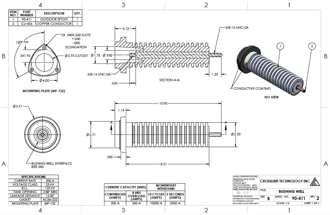 Epoxy Transformer Bushing 90-411