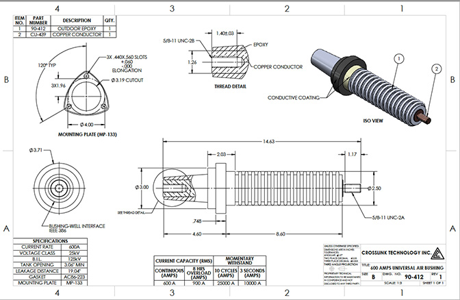 Epoxy Transformer Bushing 90-412